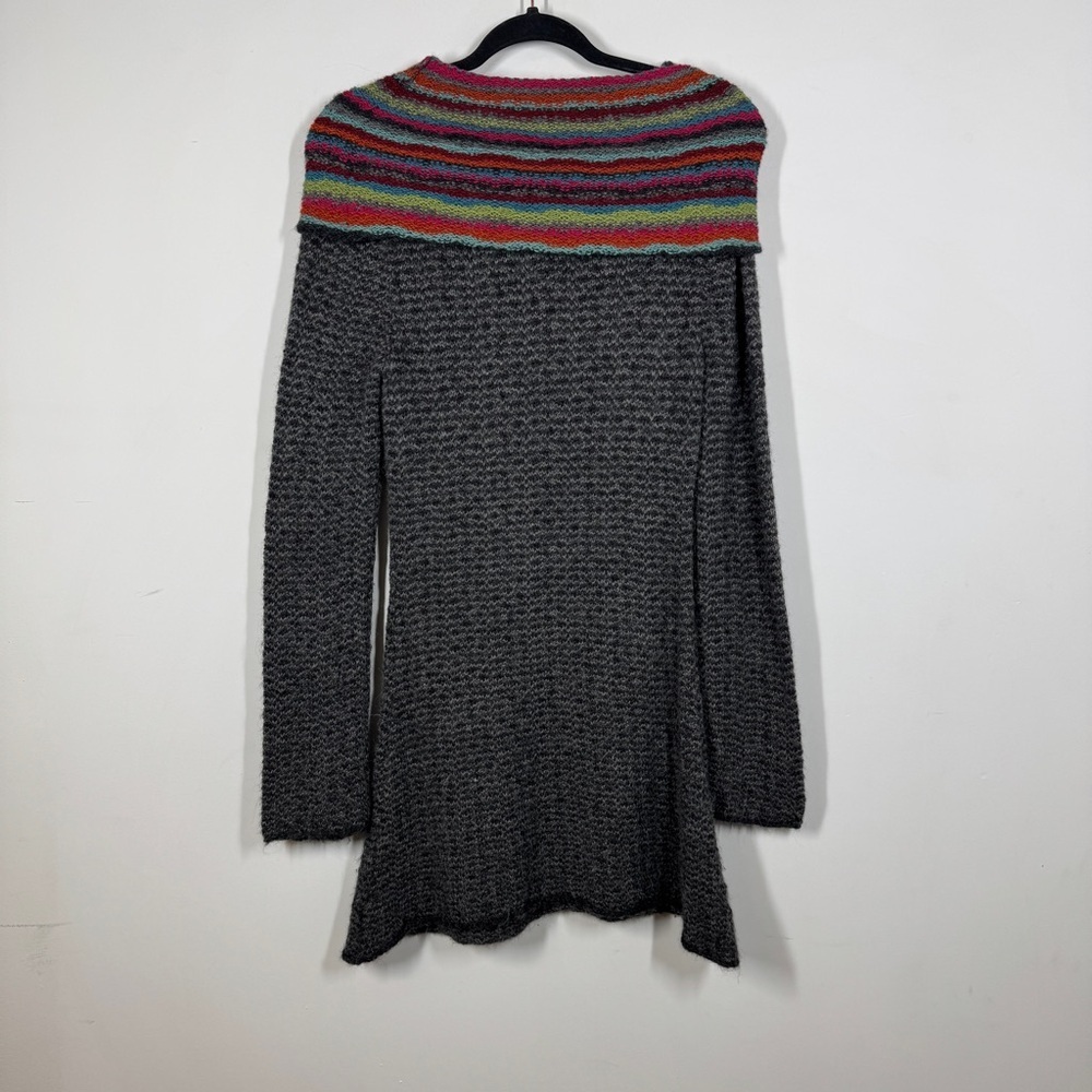 Indigenous One World 100% Alpaca Grey Handmade  Sweater Tunic Top Size M - Picture 5 of 12
